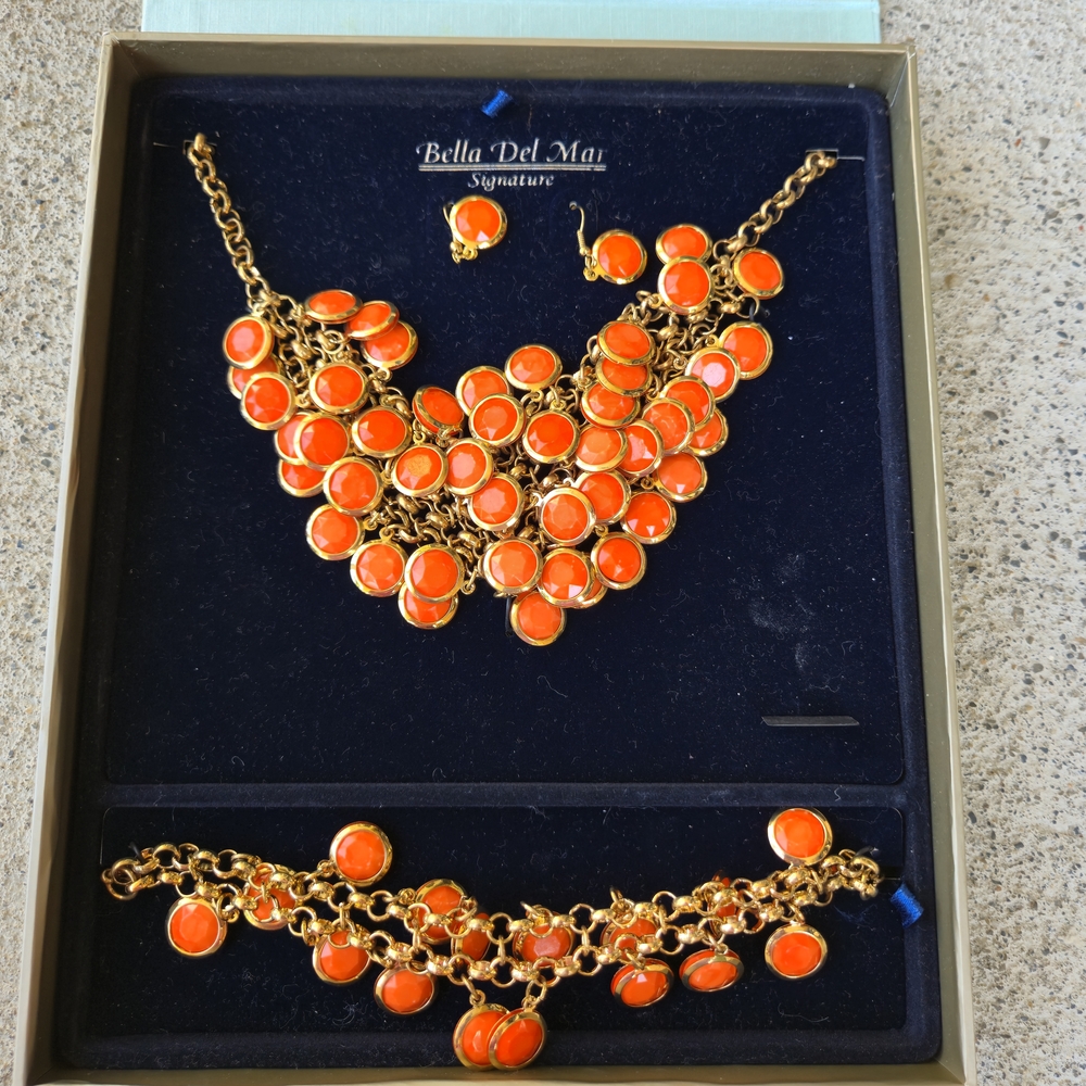 Bella D. Orange Jewelry Set